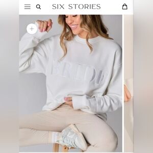 Six Stories Small Bride Statement Sweatshirt